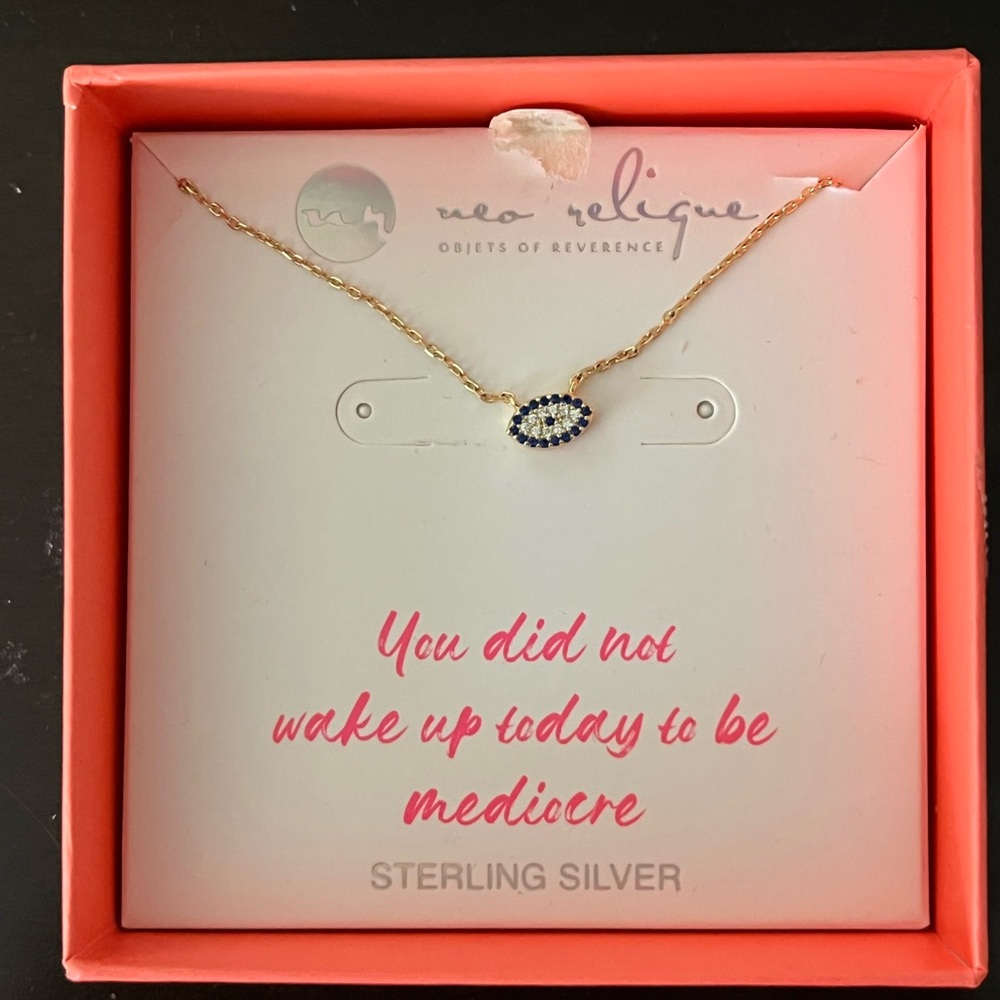 Gold and Blue Eye Necklace